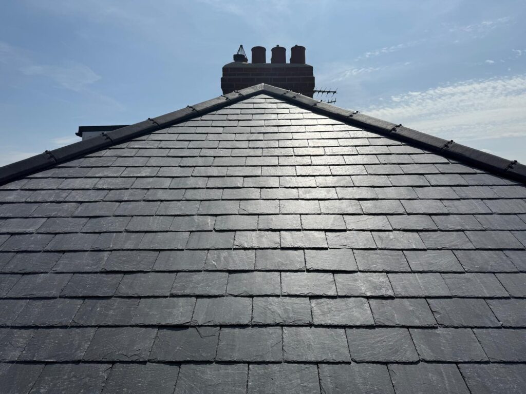 Spanish slate roof replacement by Legge Roofing