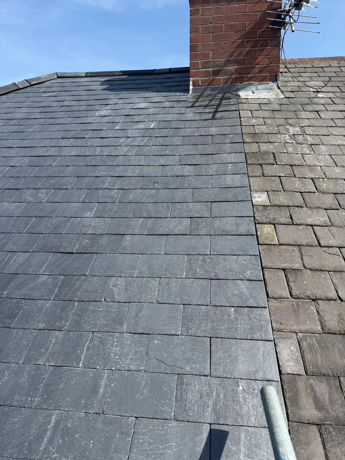 New Spanish slate roof installed to BS 5534